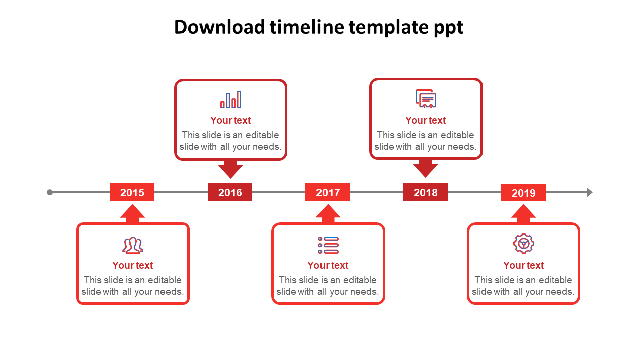 download timeline template ppt-red